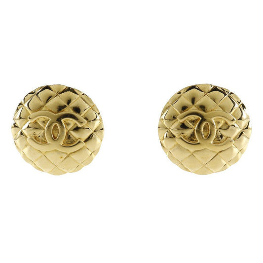 CHANEL Earring Plated Gold gold   COCO Mark Matrasse