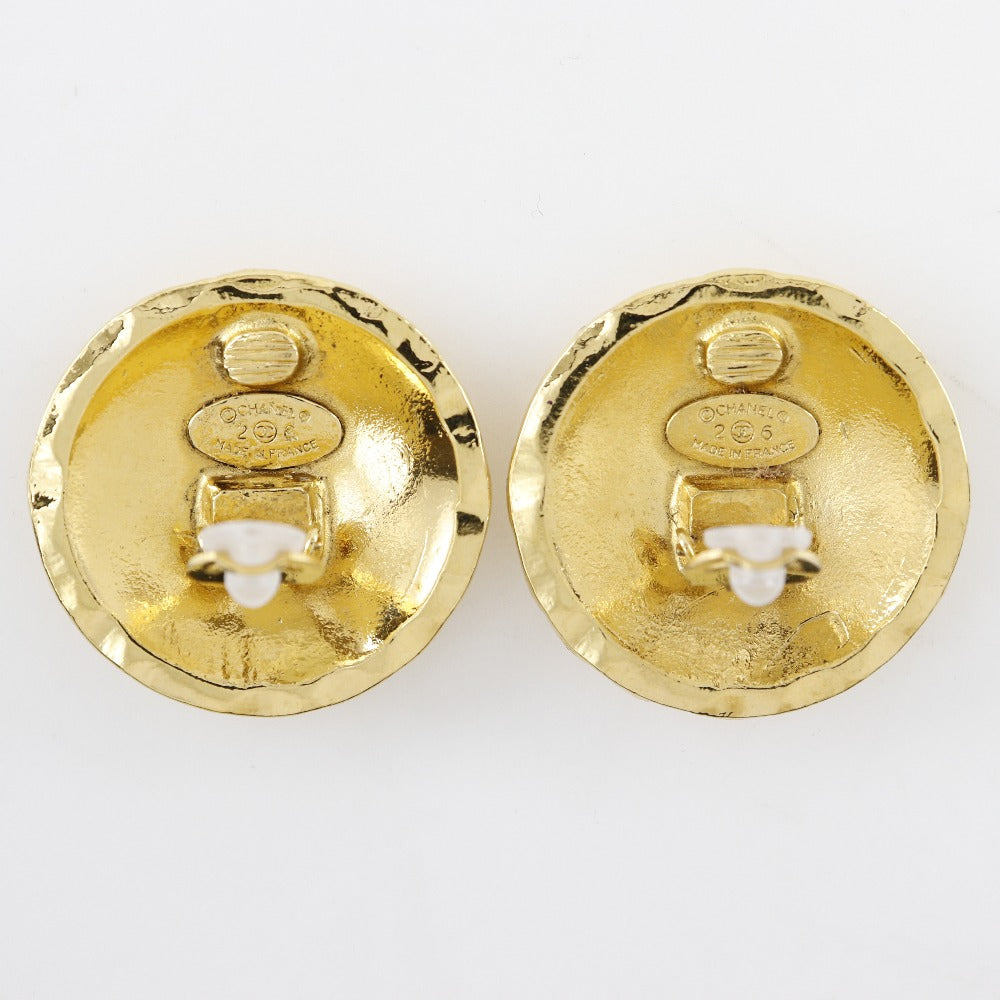 CHANEL Earring Plated Gold gold   COCO Mark Matrasse