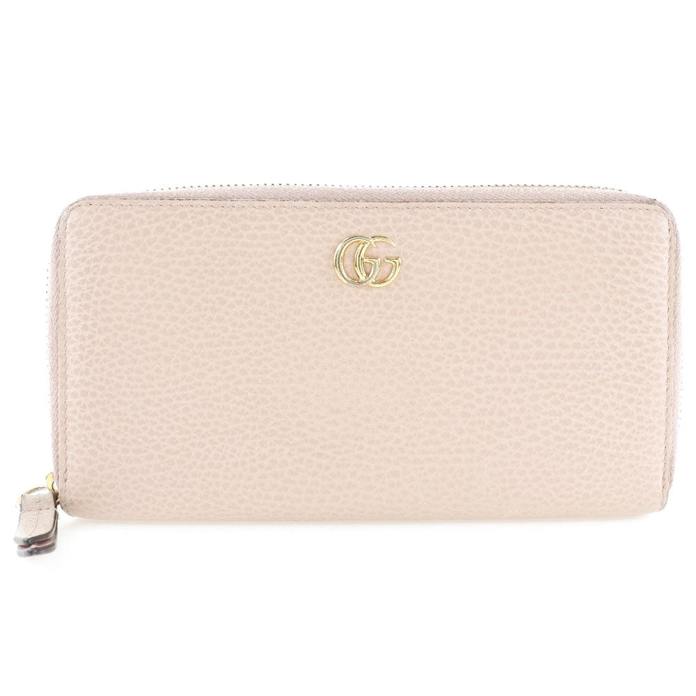 GUCCI Long Wallet Purse 456117 CAO0G 5909 leather Light pink GG Petit Marmont Women