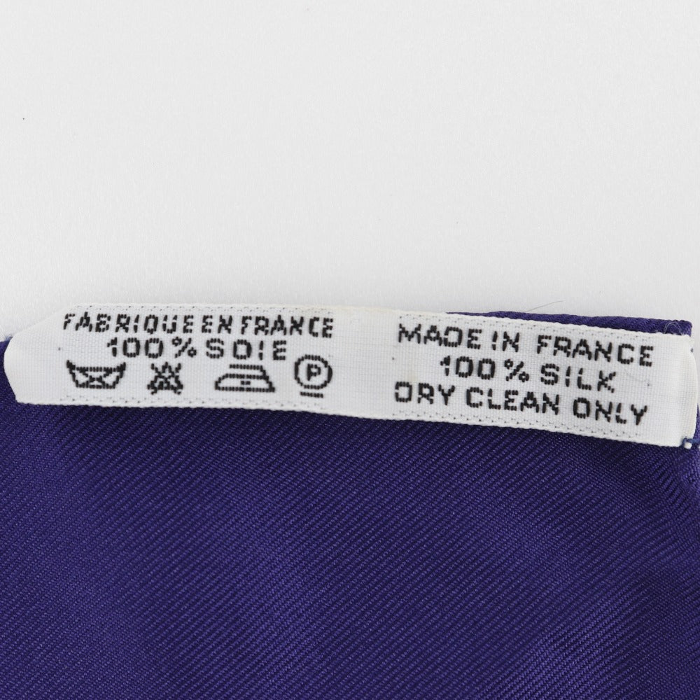 HERMES scarf silk purple Kazeyo Fuke Vive le vent Carre90 Women  d