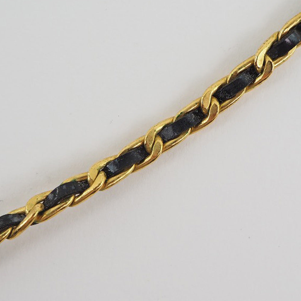 CHANEL Necklace Plated Gold, Rhinestones gold choker   coin ribbon Women