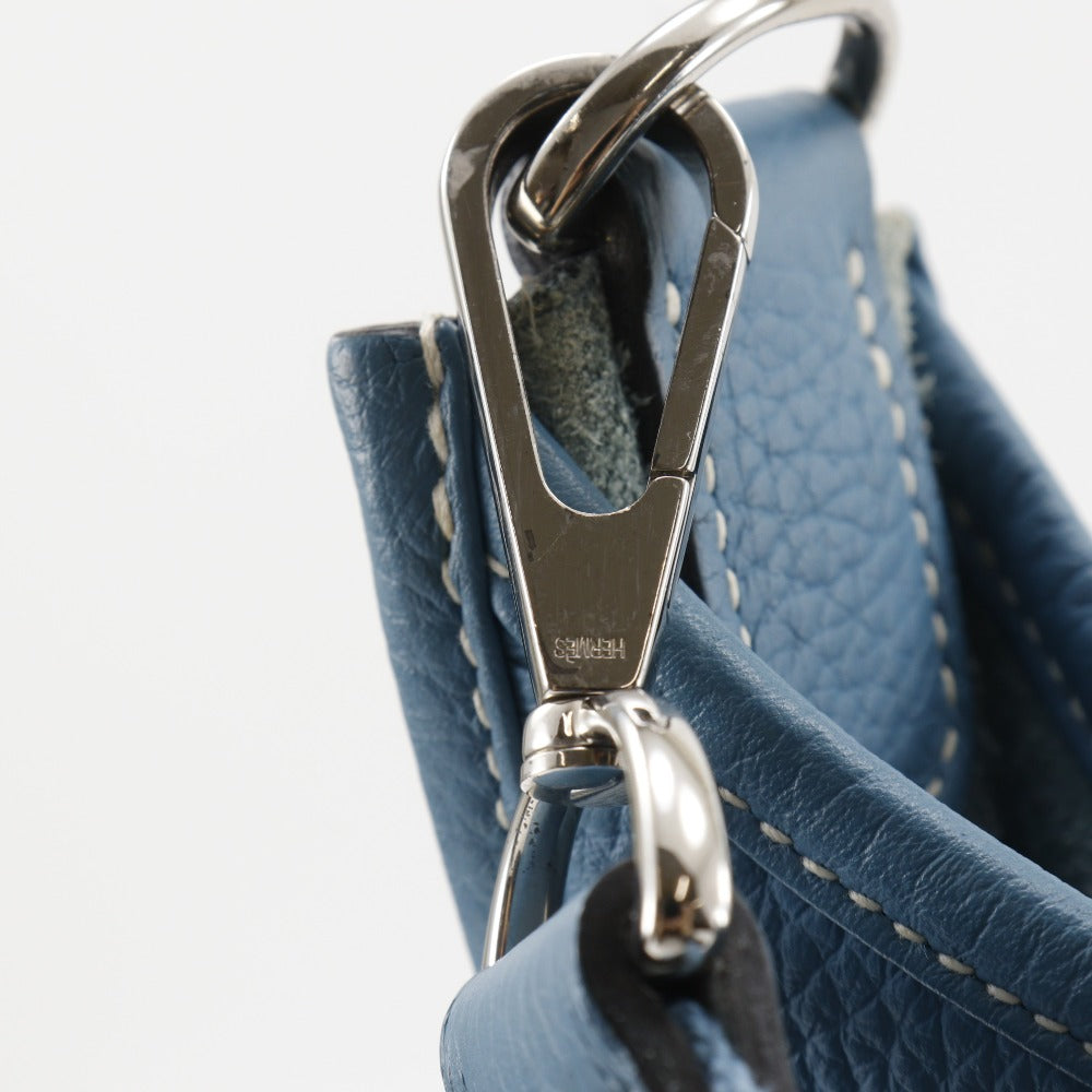 HERMES Shoulder Bag Taurillon Clemence light blue Evelyn 3PM Women  d