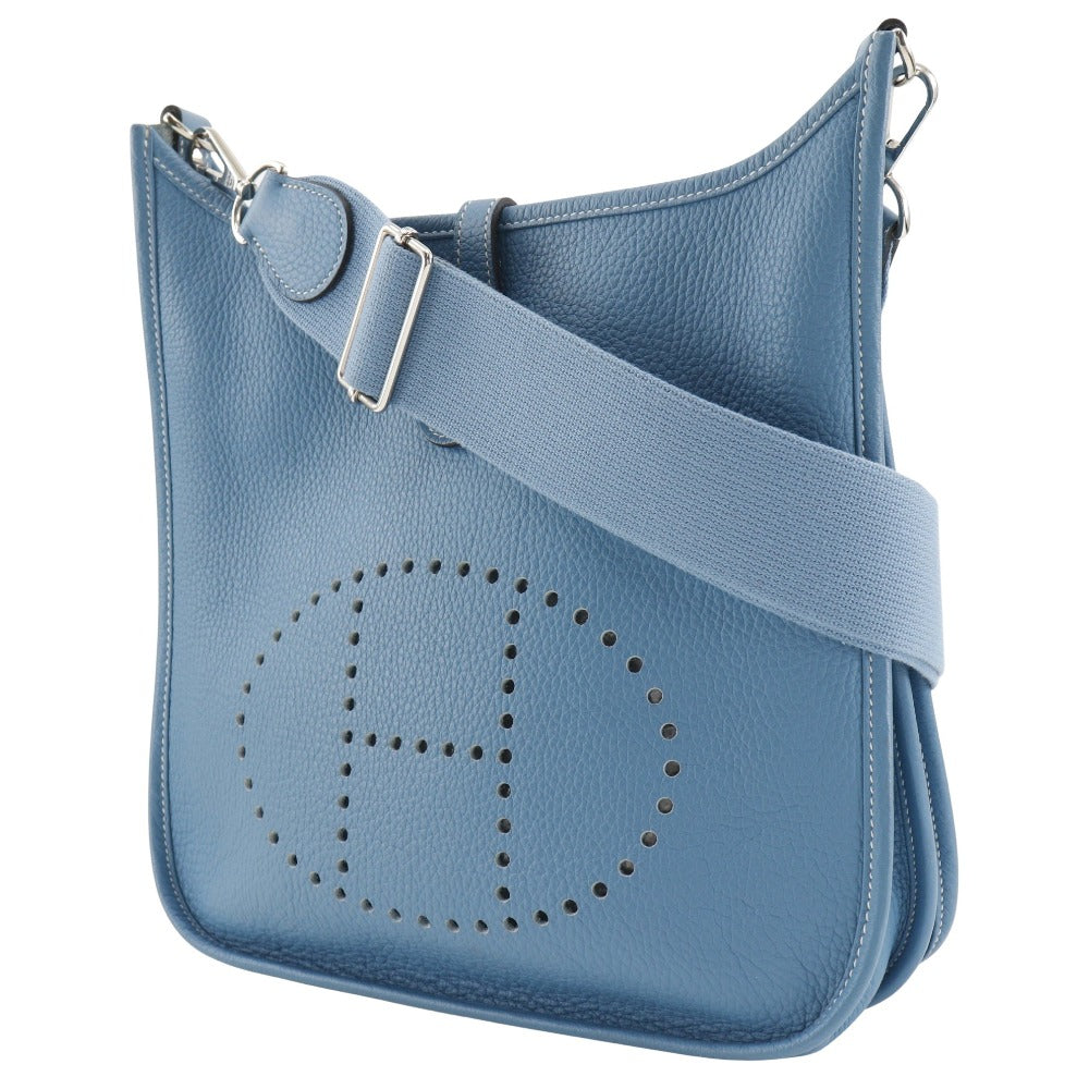 HERMES Shoulder Bag Taurillon Clemence light blue Evelyn 3PM Women  d