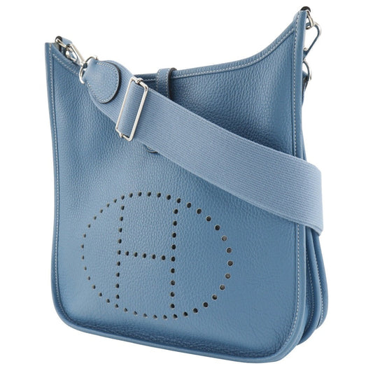 HERMES Shoulder Bag Taurillon Clemence light blue Evelyn 3PM Women  d