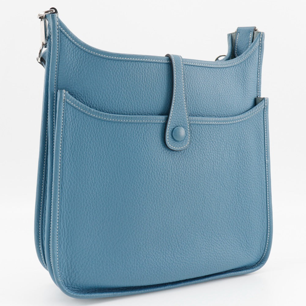 HERMES Shoulder Bag Taurillon Clemence light blue Evelyn 3PM Women  d
