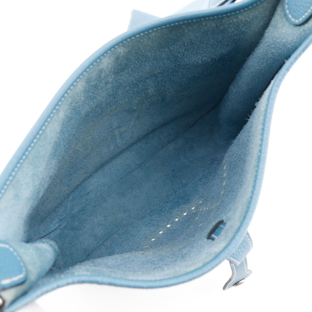 HERMES Shoulder Bag Taurillon Clemence light blue Evelyn 3PM Women  d