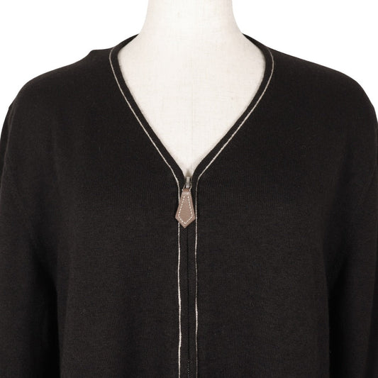 HERMES cardigan Cashmere, Cotton black Zip up Women ‚k  d
