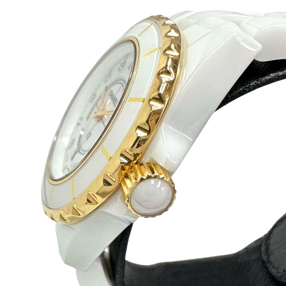 Chanel J12 White Ceramic/Stainless Steel/YG/Diamond