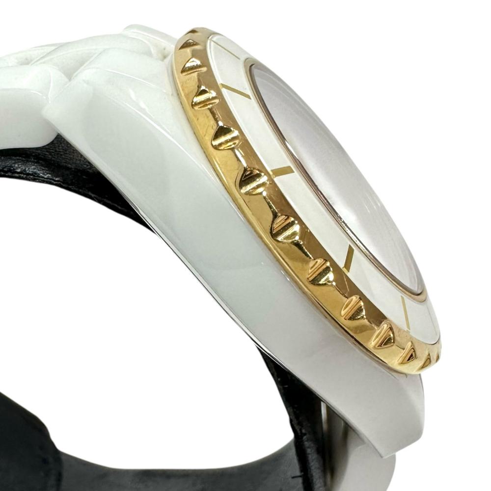 Chanel J12 White Ceramic/Stainless Steel/YG/Diamond