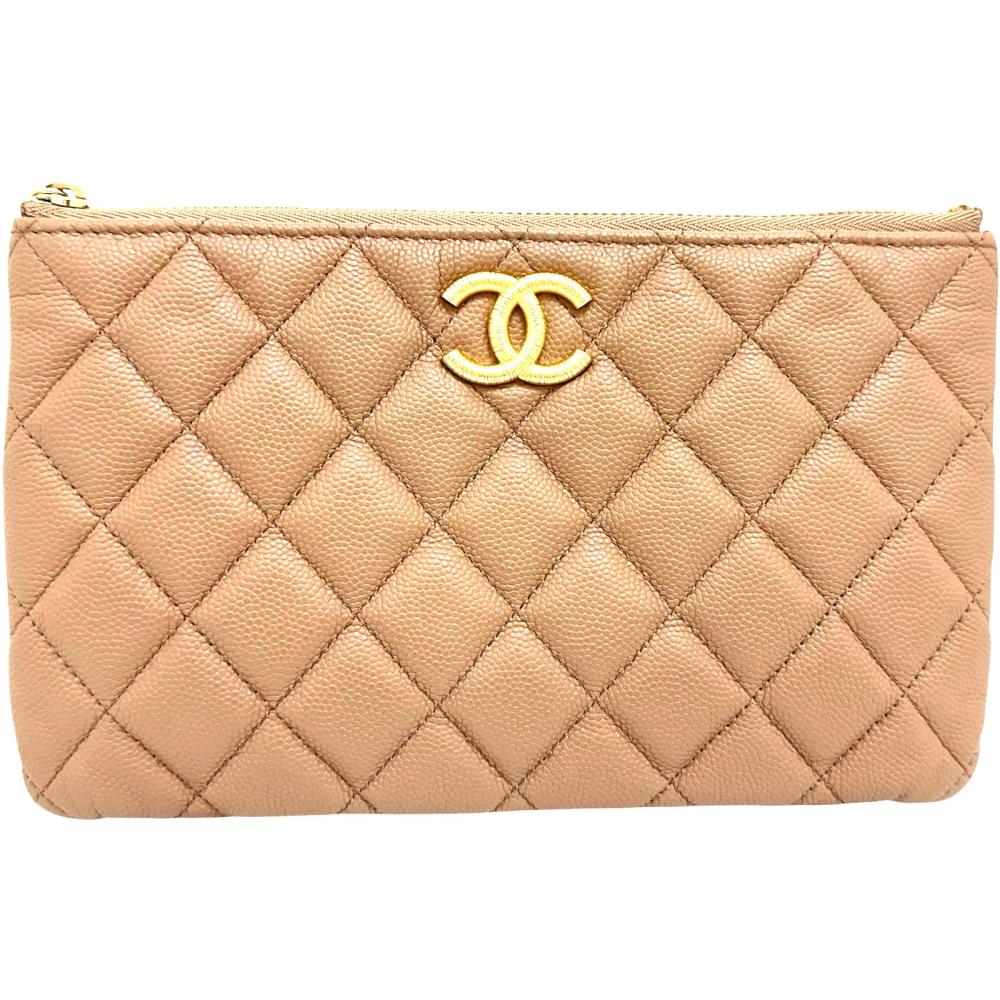 Chanel Mini Matelassé Caviar Clutch Bag