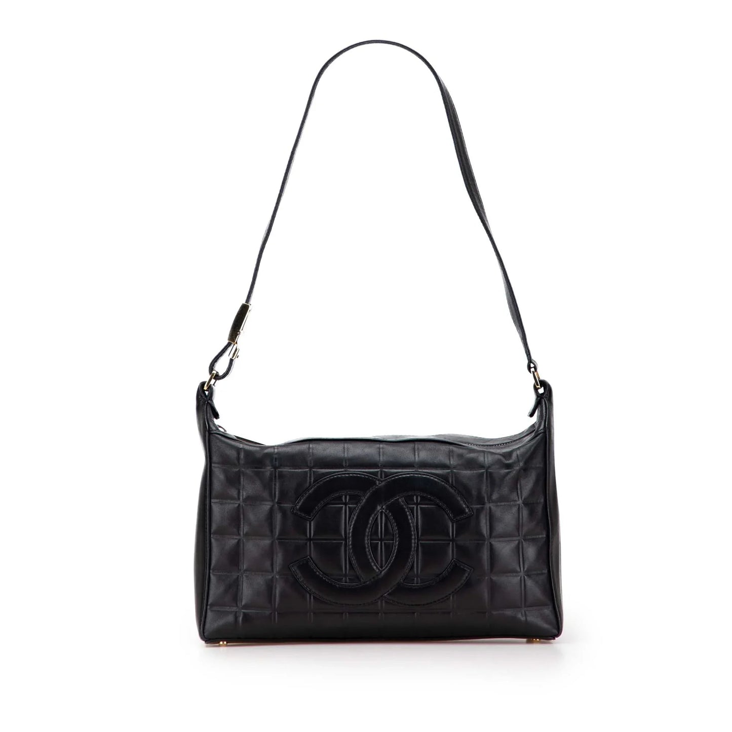 Black Chanel Medium Lambskin Chocolate Bar Shoulder Bag