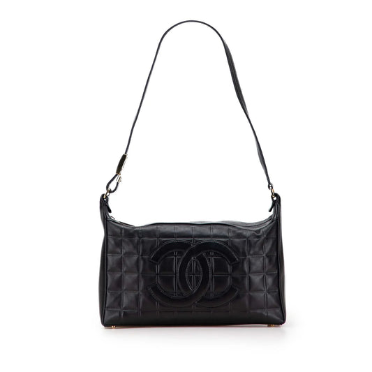 Black Chanel Medium Lambskin Chocolate Bar Shoulder Bag