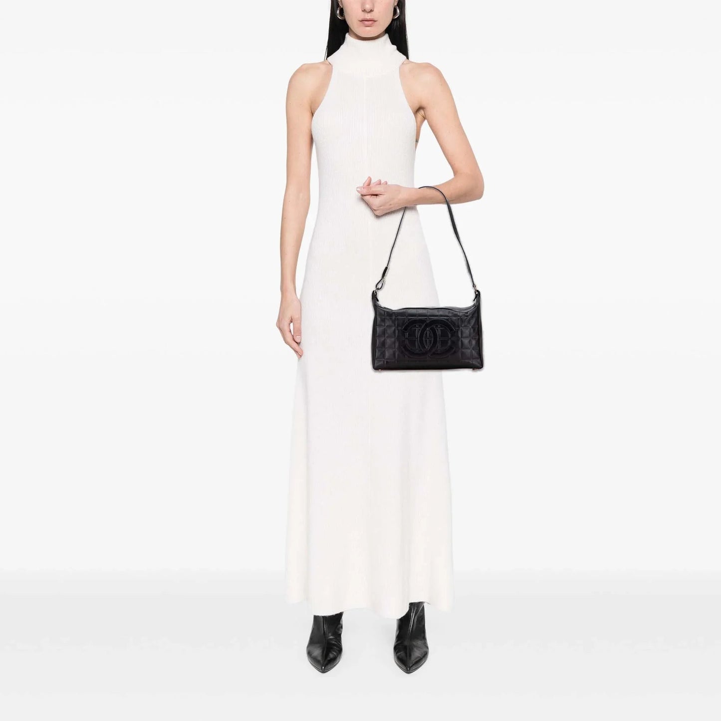 Black Chanel Medium Lambskin Chocolate Bar Shoulder Bag
