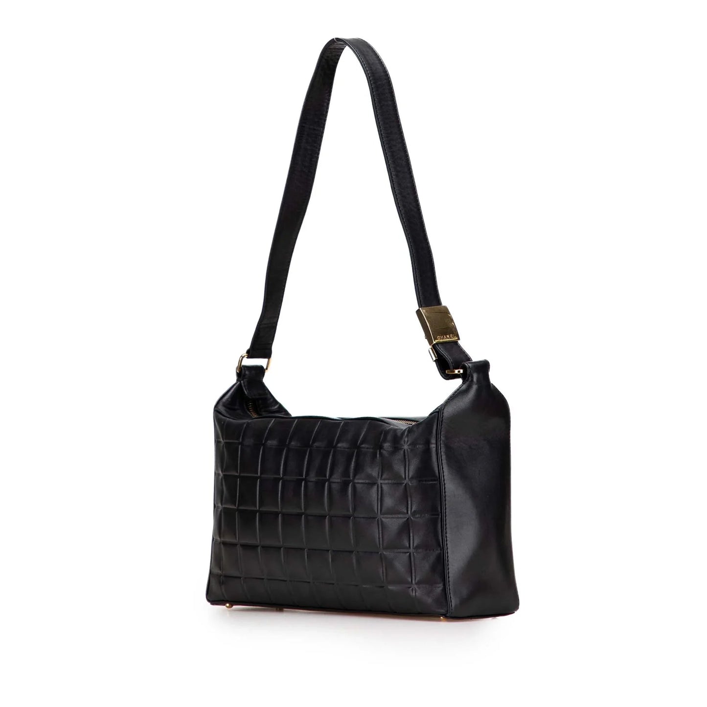 Black Chanel Medium Lambskin Chocolate Bar Shoulder Bag