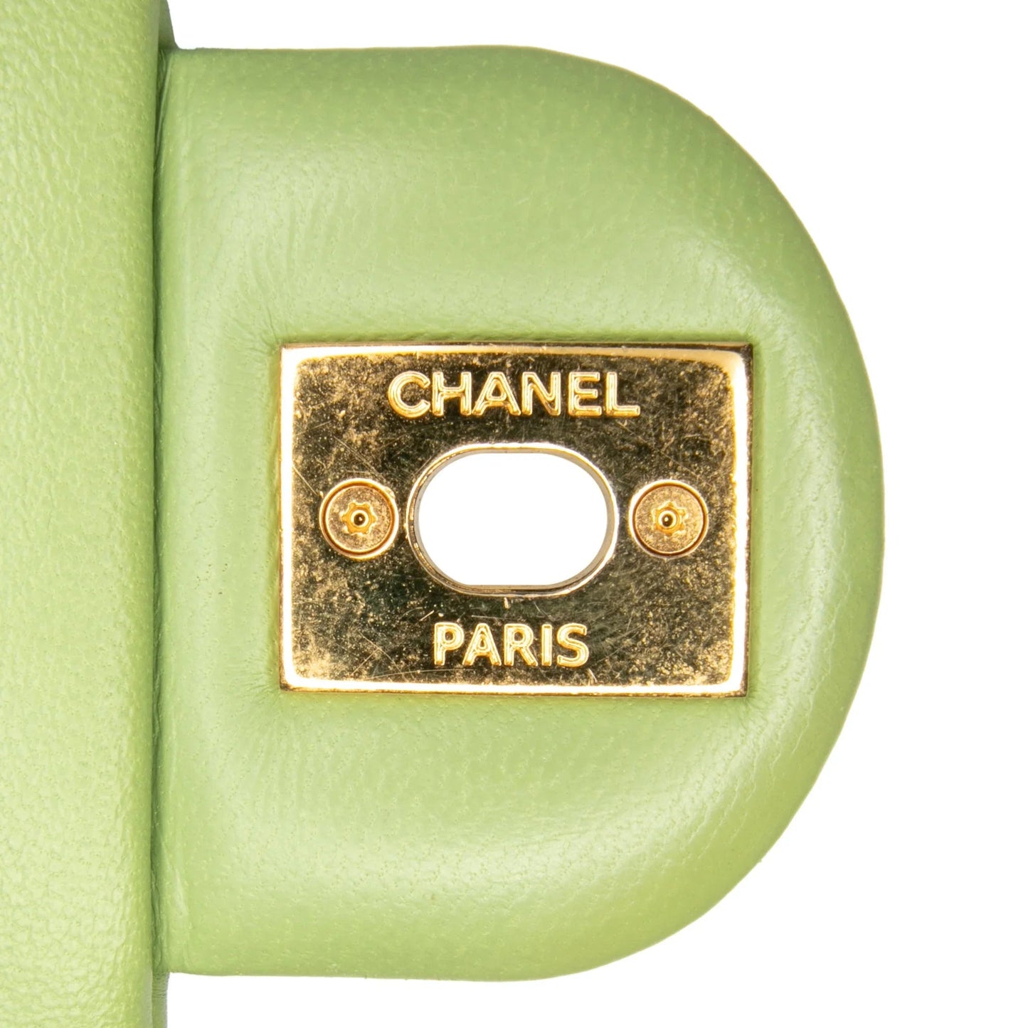 Green Chanel Quilted Lambskin Double CC Chain Around Flap Crossbody Bag