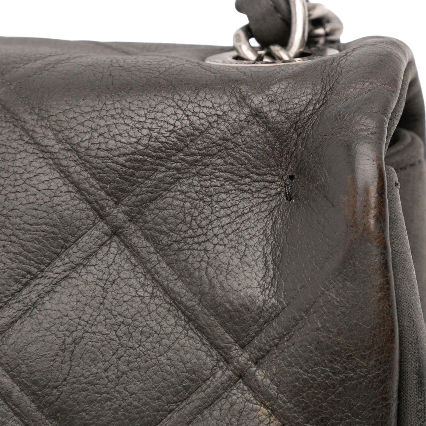 Gray Chanel Diamond Embossed Calfskin New Chic Flap Shoulder Bag