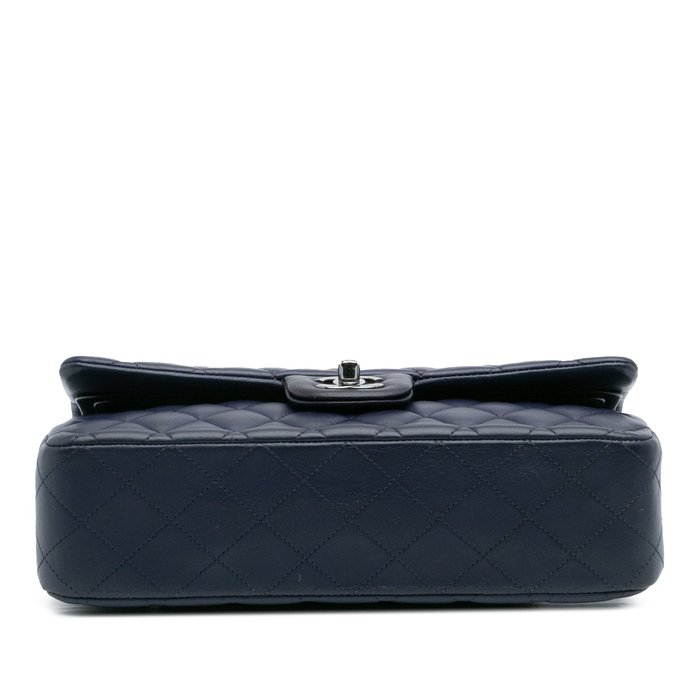 Blue Chanel Medium Classic Lambskin Double Flap Shoulder Bag