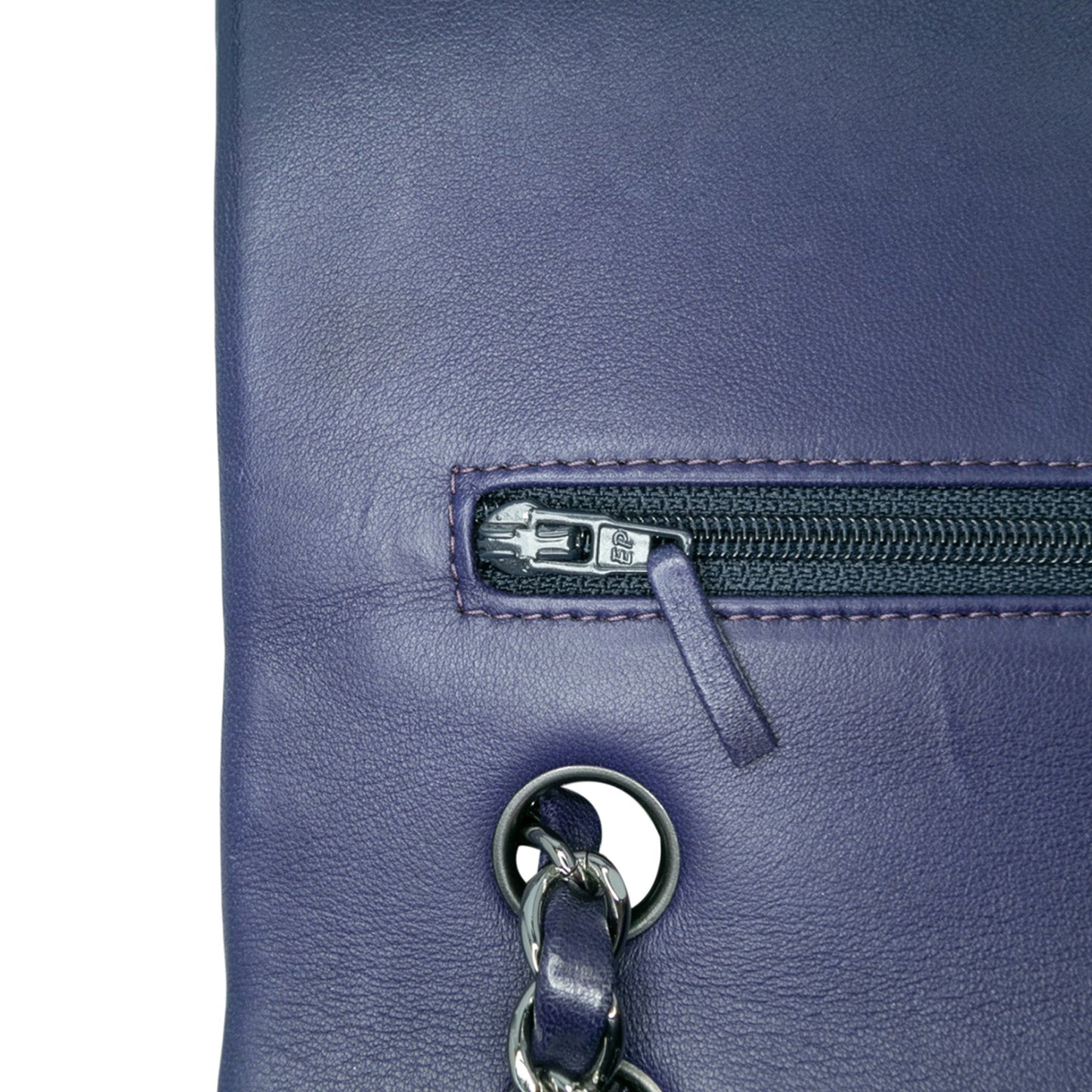 Blue Chanel Medium Classic Lambskin Double Flap Shoulder Bag