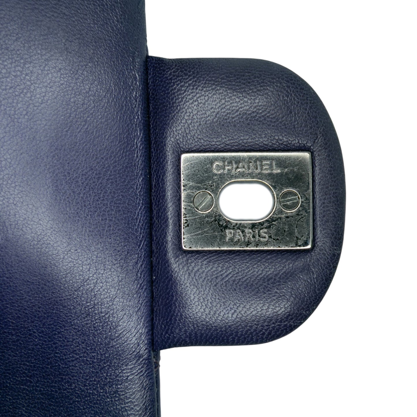 Blue Chanel Medium Classic Lambskin Double Flap Shoulder Bag