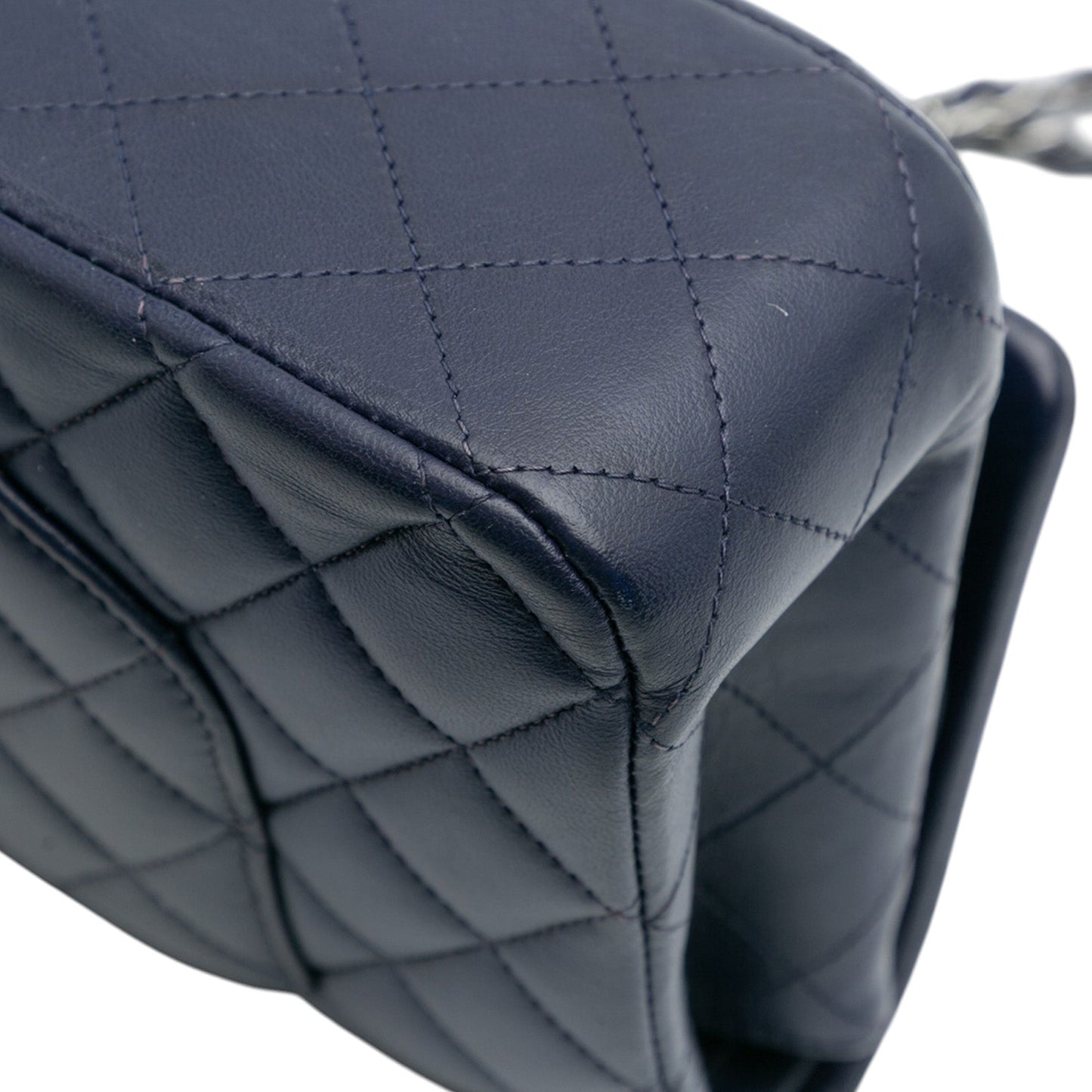 Blue Chanel Medium Classic Lambskin Double Flap Shoulder Bag