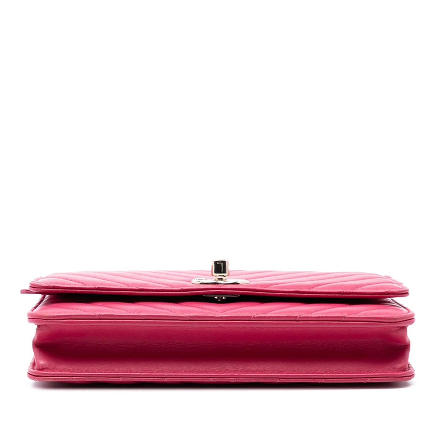 Pink Chanel Chevron Lambskin Trendy CC Chain Wallet on Chain Crossbody Bag