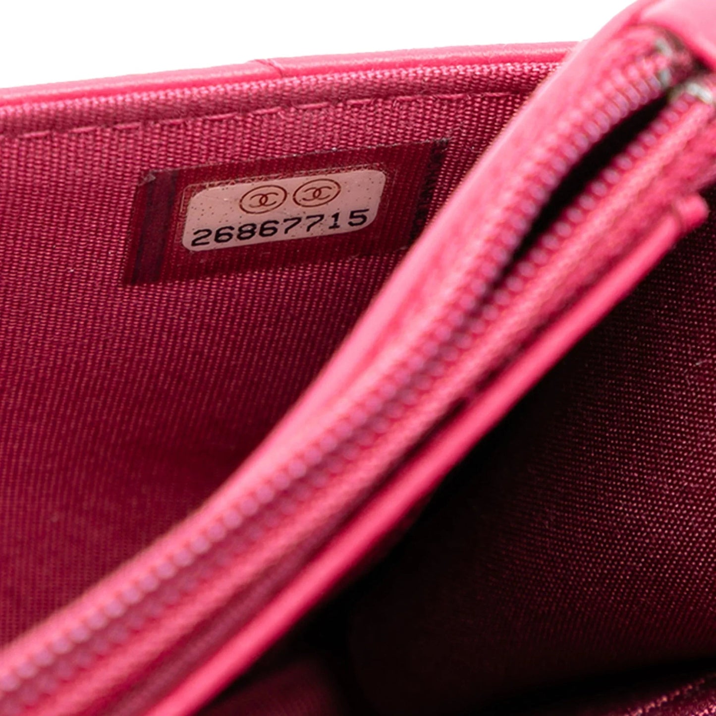 Pink Chanel Chevron Lambskin Trendy CC Chain Wallet on Chain Crossbody Bag