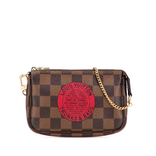 Brown Louis Vuitton Damier Ebene Trunks and Bags Mini Pochette Accessoires