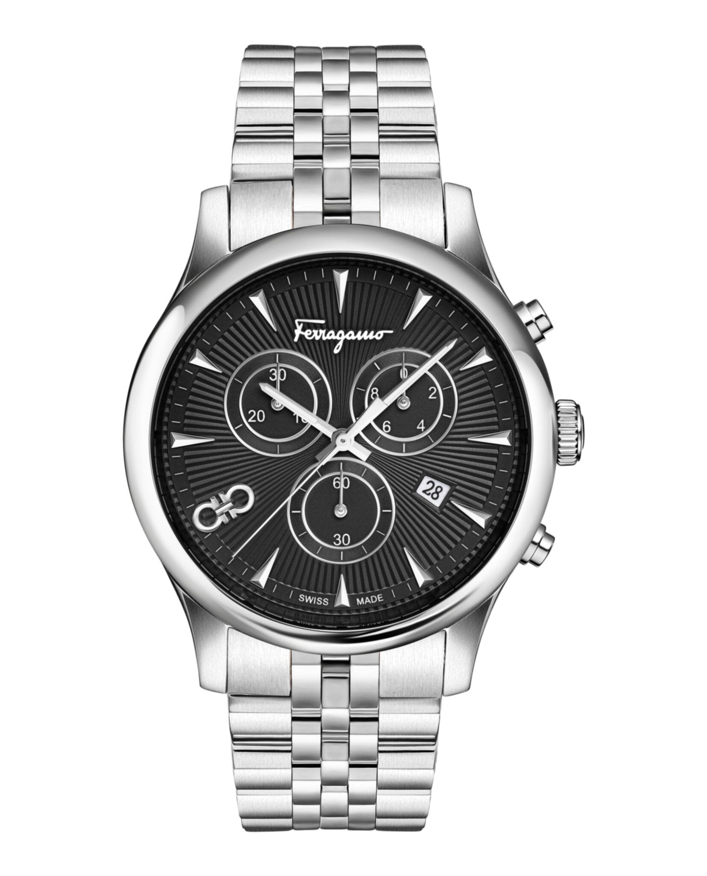 Ferragamo Mens  Stainless Steel 42mm Bracelet Fashion Watch