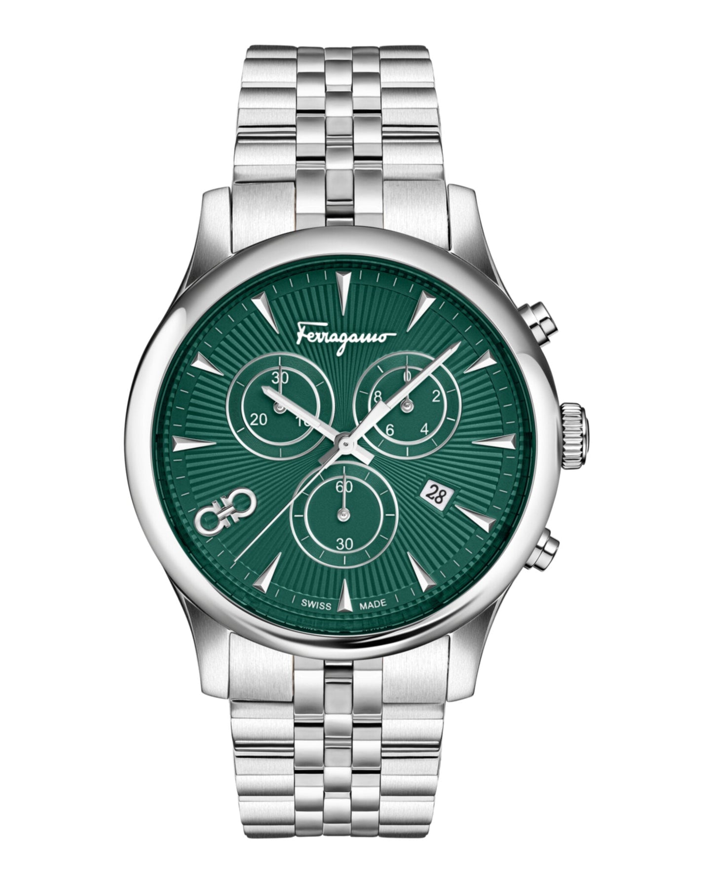 Ferragamo Mens  Stainless Steel 42mm Bracelet Fashion Watch