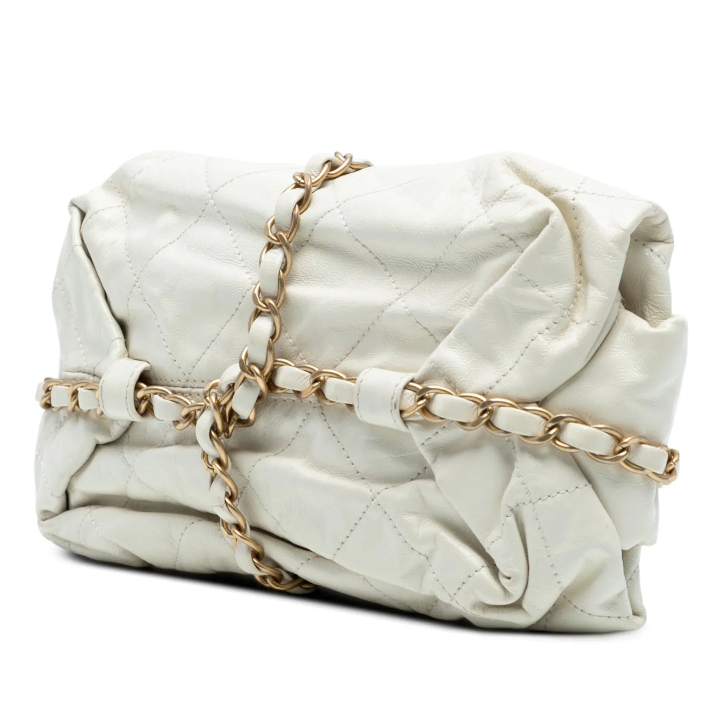 White Chanel Quilted Calfskin Midnight Swim Baluchon Bag