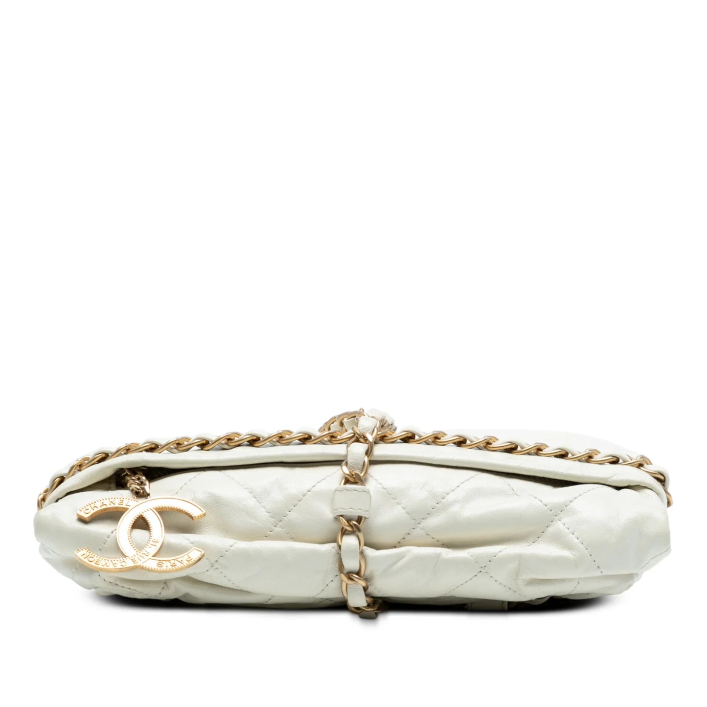 White Chanel Quilted Calfskin Midnight Swim Baluchon Bag