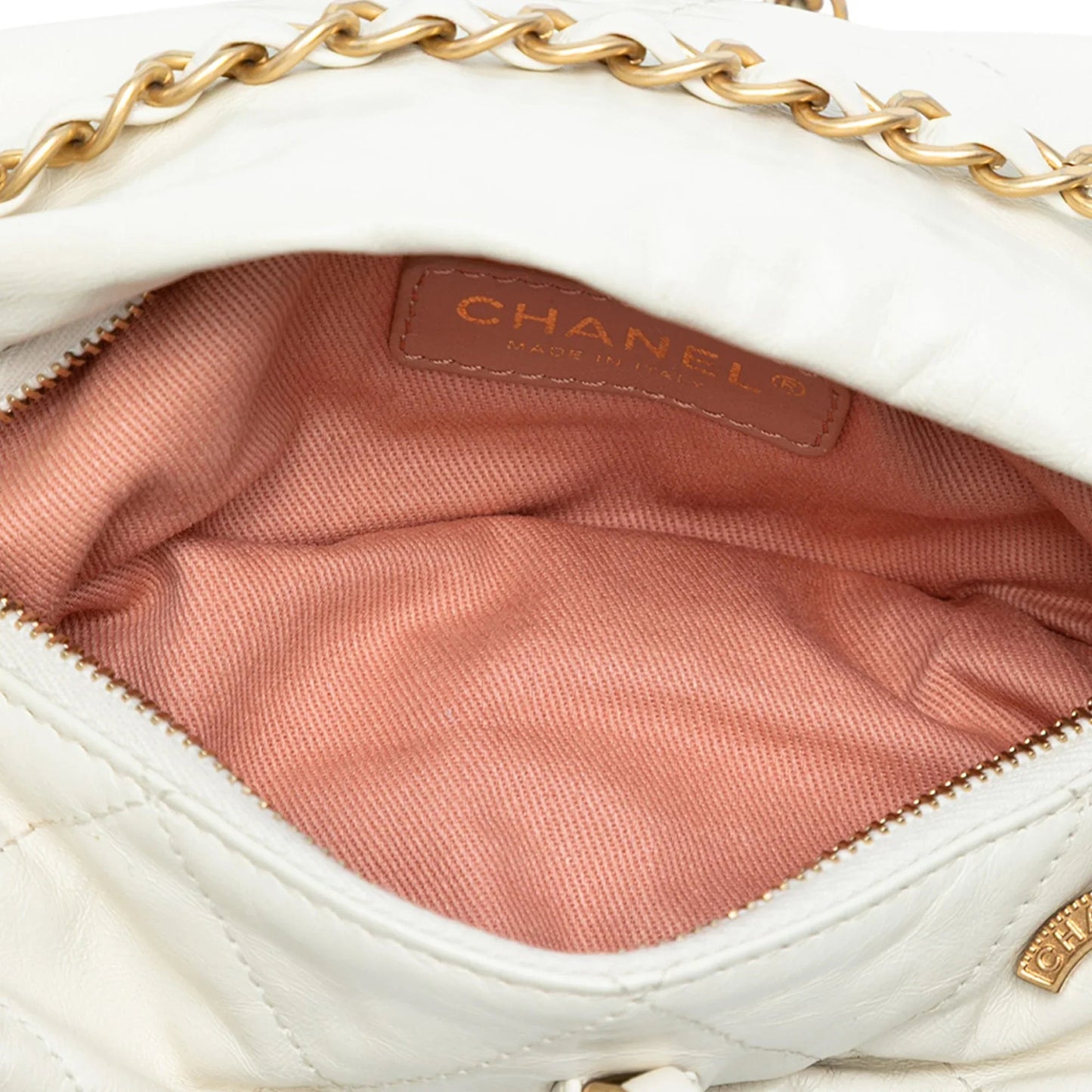 White Chanel Quilted Calfskin Midnight Swim Baluchon Bag