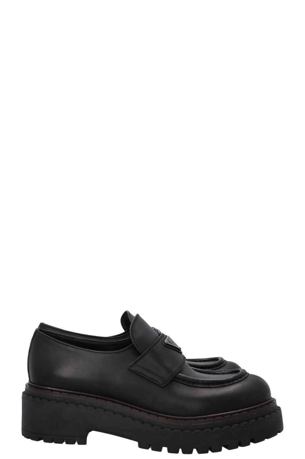 PRADA Triangle Logo Loafers Black