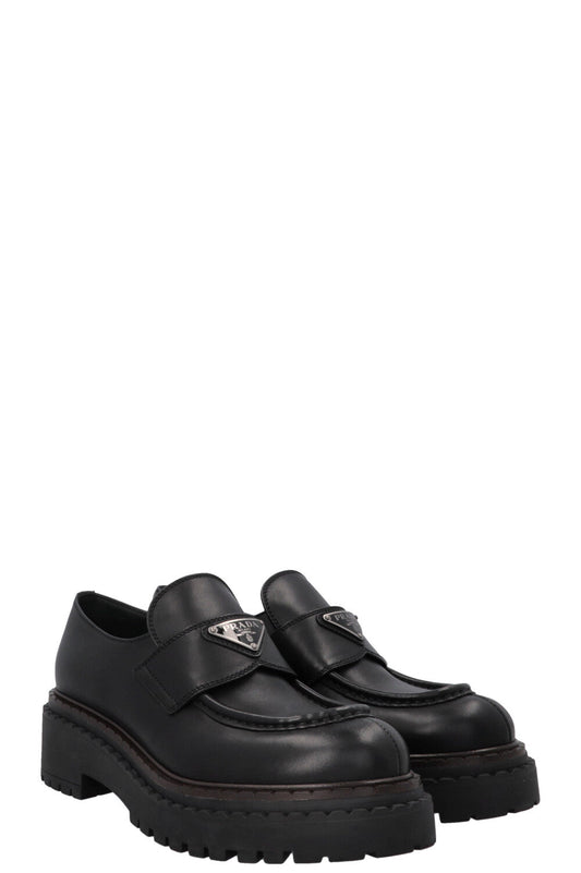 PRADA Triangle Logo Loafers Black