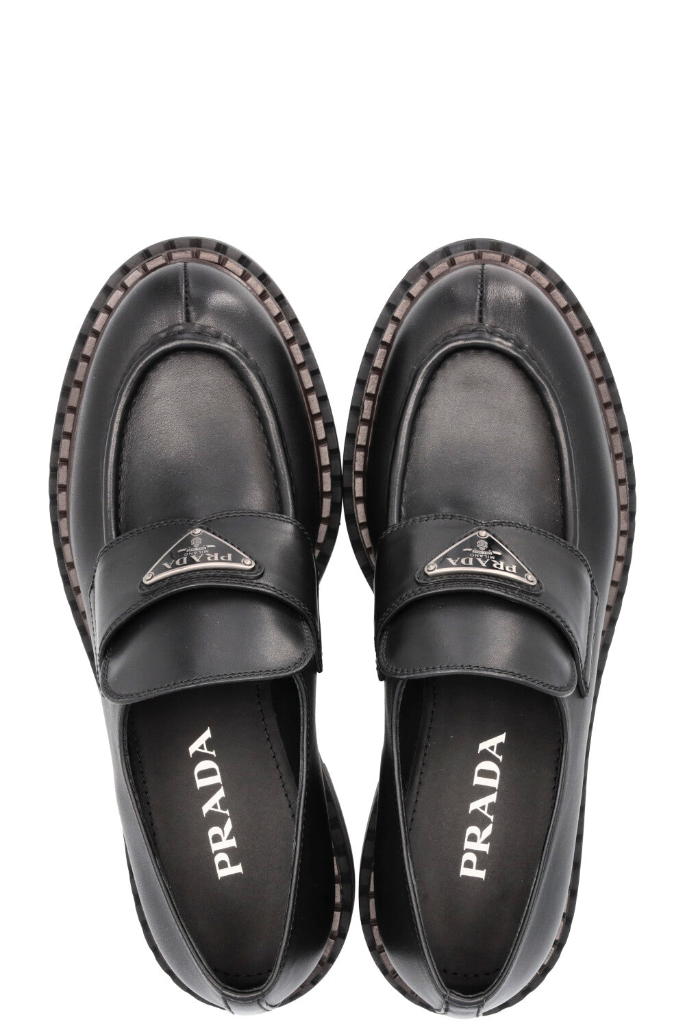 PRADA Triangle Logo Loafers Black