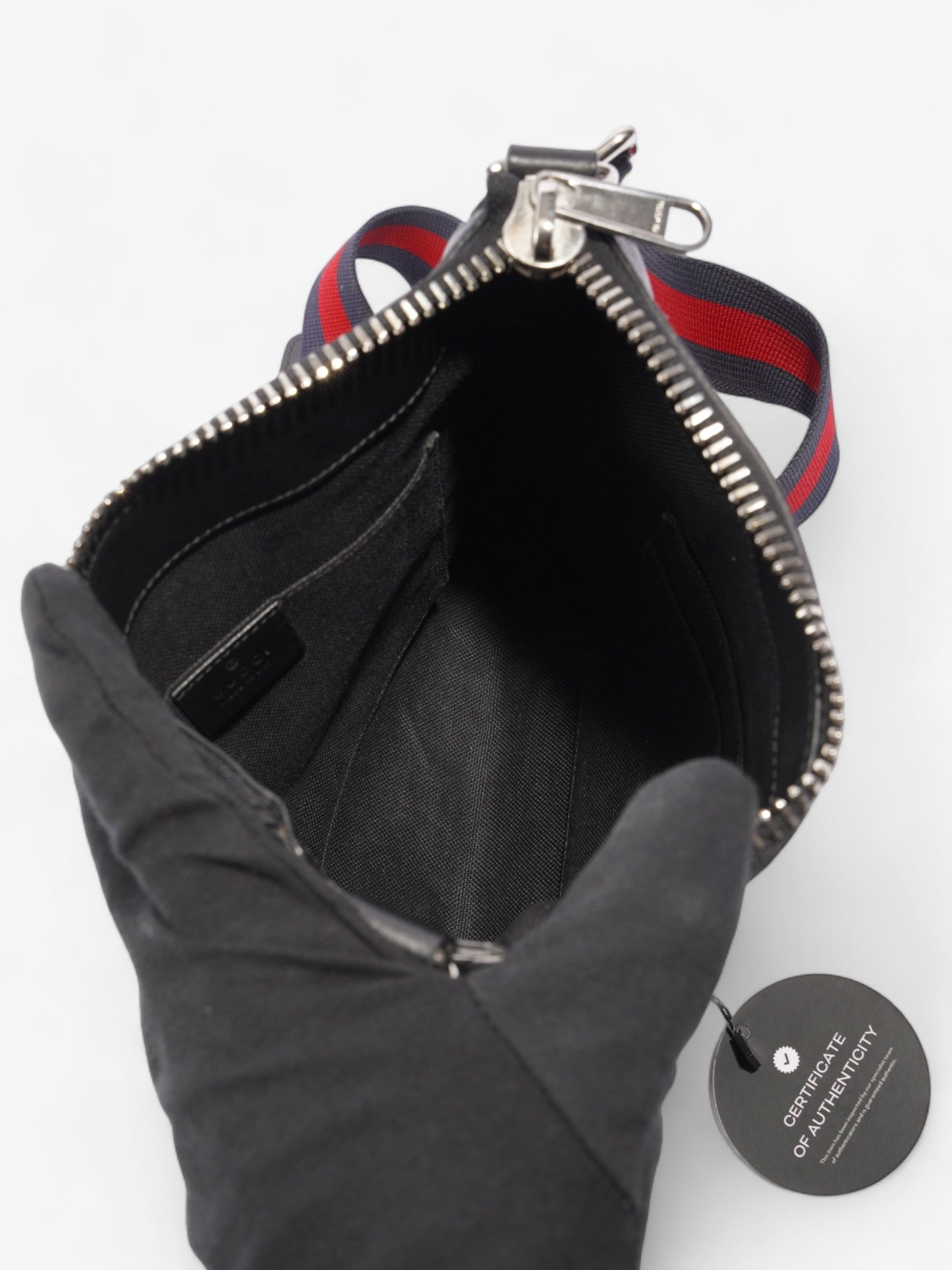 Gucci GG Web Messenger Bag Black / Red / Blue Canvas