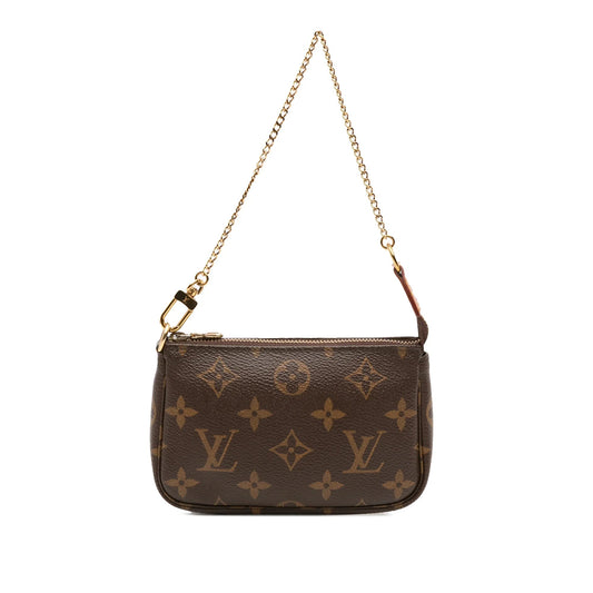 Brown Louis Vuitton Monogram Mini Pochette Accessoires Handbag