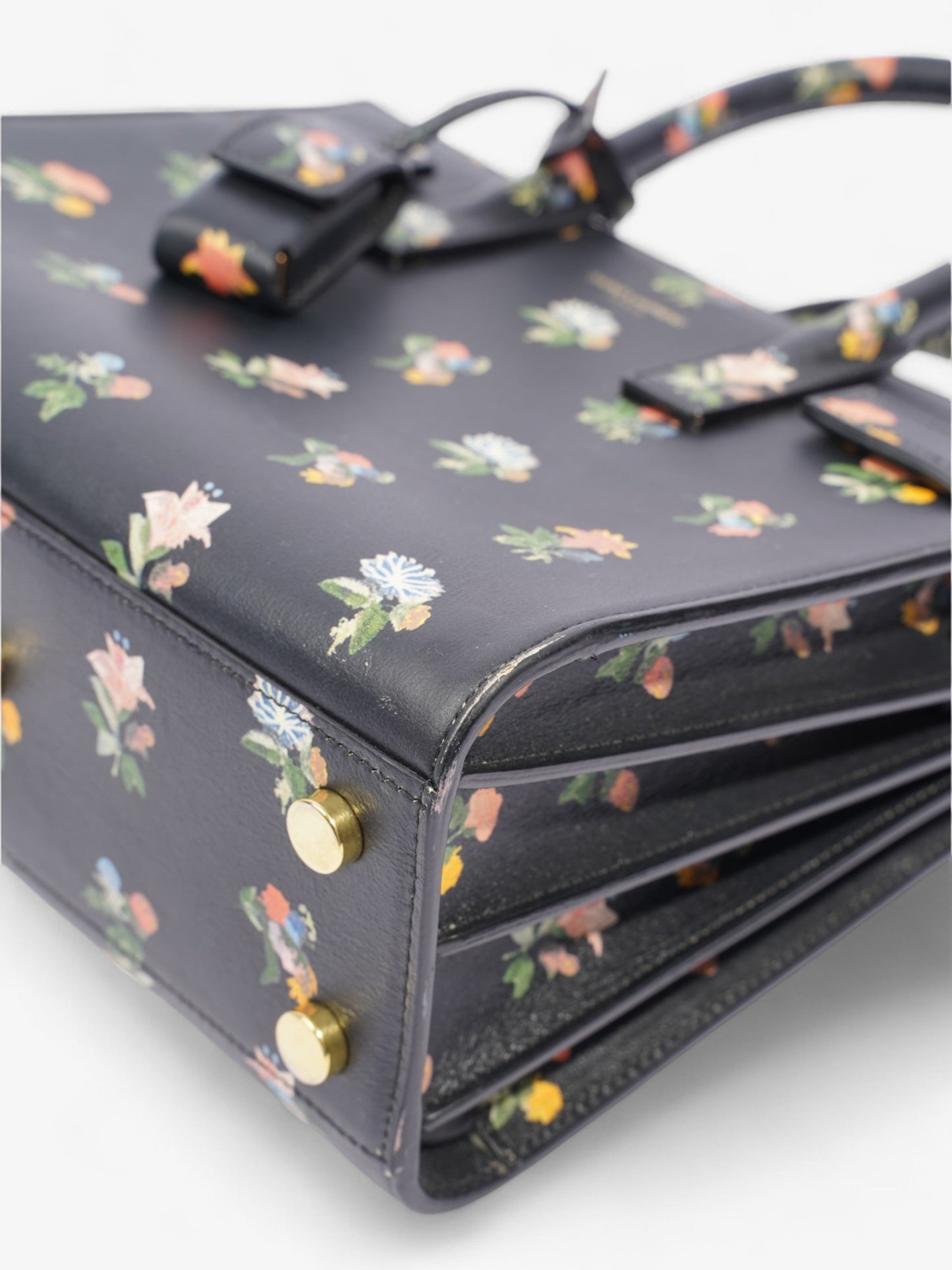 Saint Laurent Sac De Jour Black / Floral Leather Nano