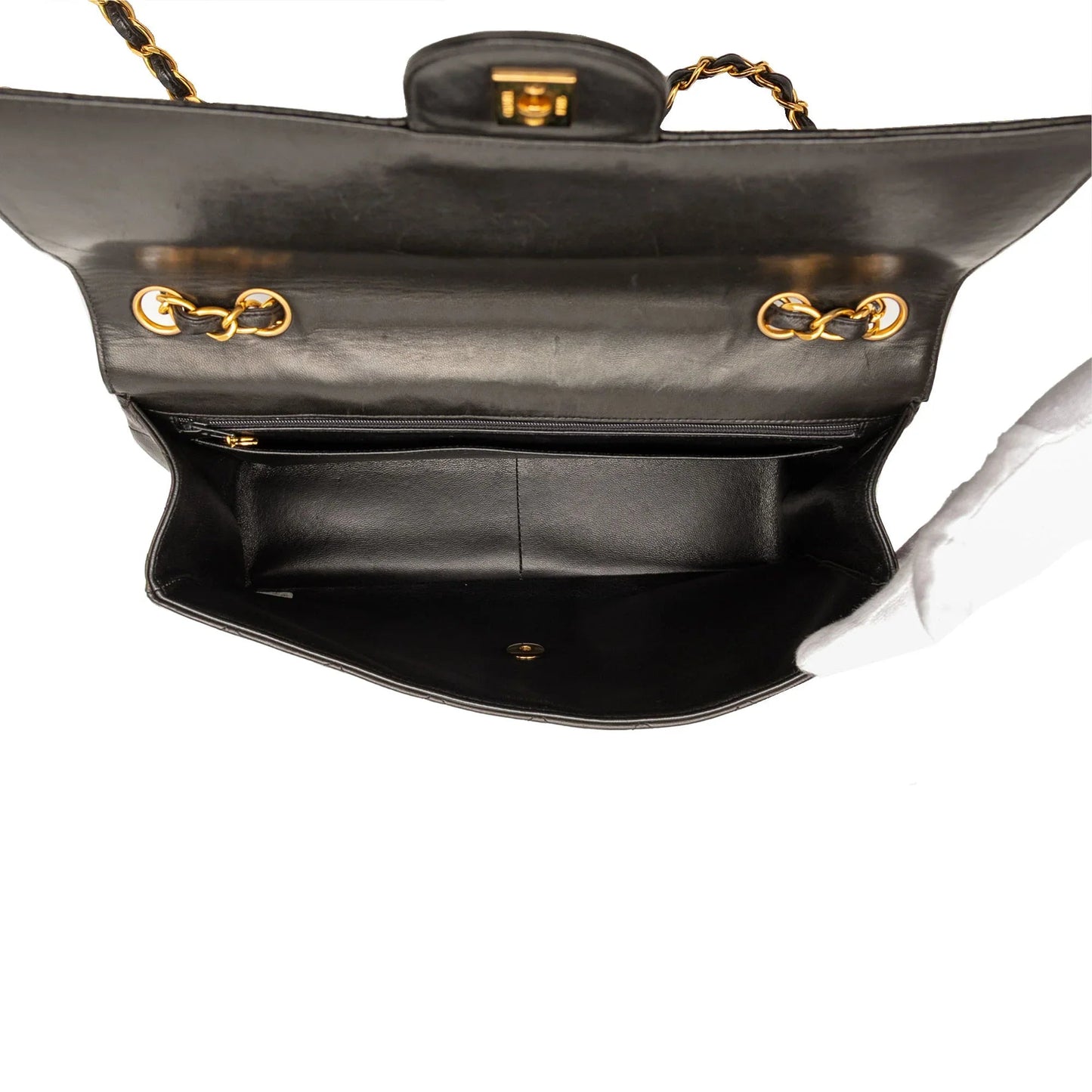 Black Chanel Jumbo Classic Lambskin Single Flap Shoulder Bag