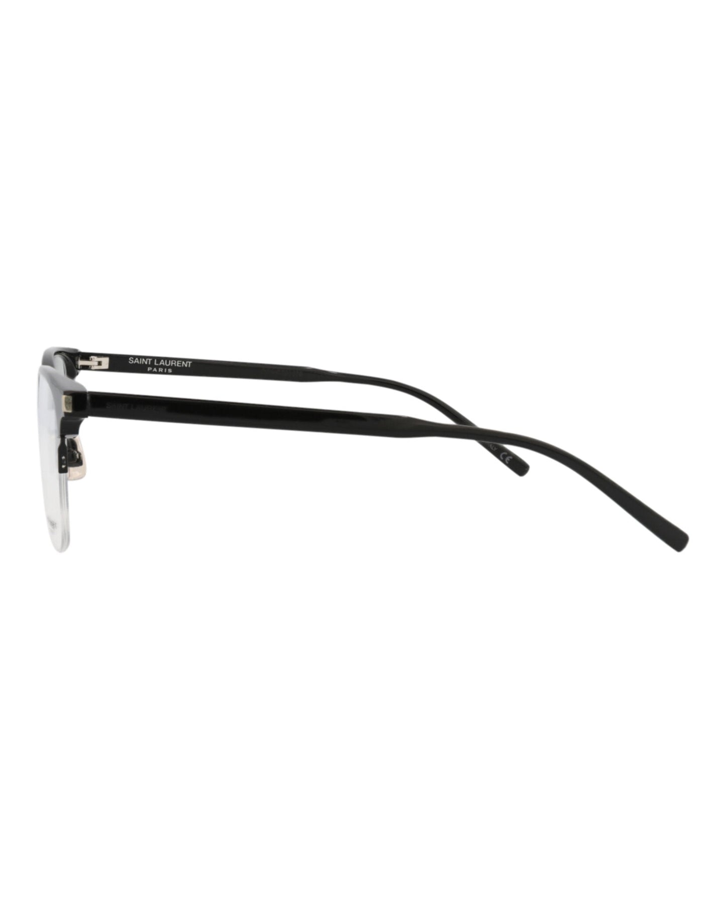 Saint Laurent Unisex Square/Rectangle Black Black Transparent Fashion Designer Eyewear