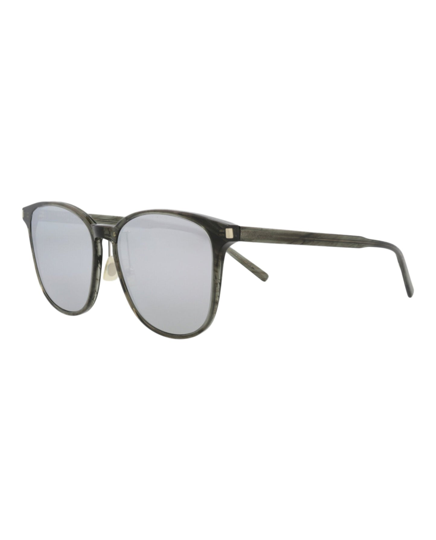 Saint Laurent Unisex Square/Rectangle Grey Grey Silver Fashion Designer Eyewear