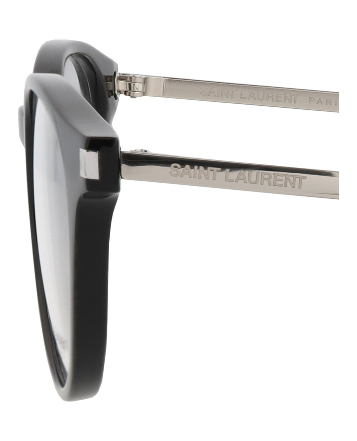 Saint Laurent Unisex Round/Oval Black Silver Transparent Fashion Designer Eyewear
