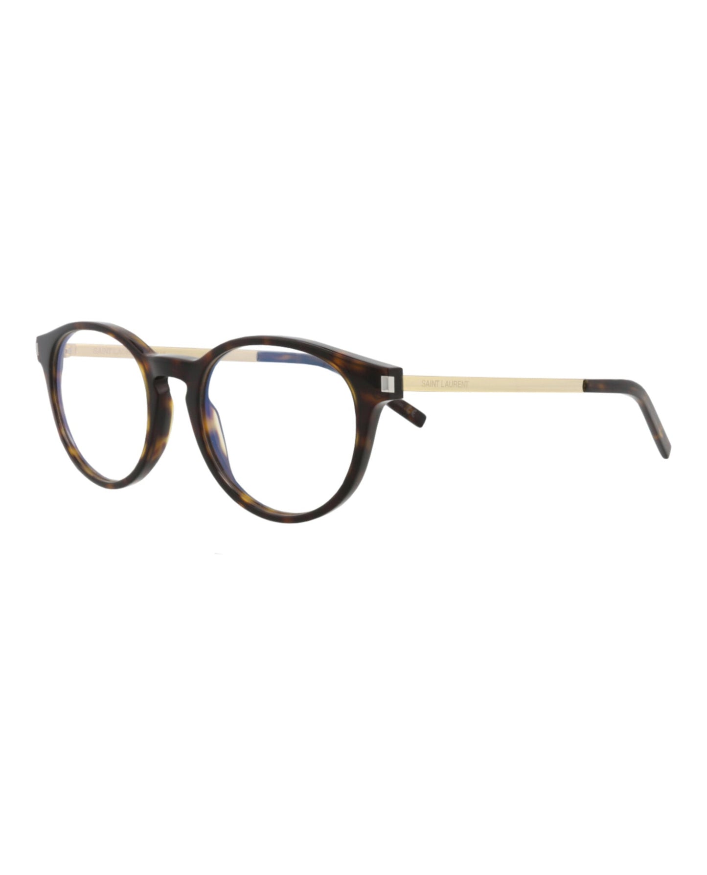 Saint Laurent Unisex Round/Oval Havana Gold Transparent Fashion Designer Eyewear