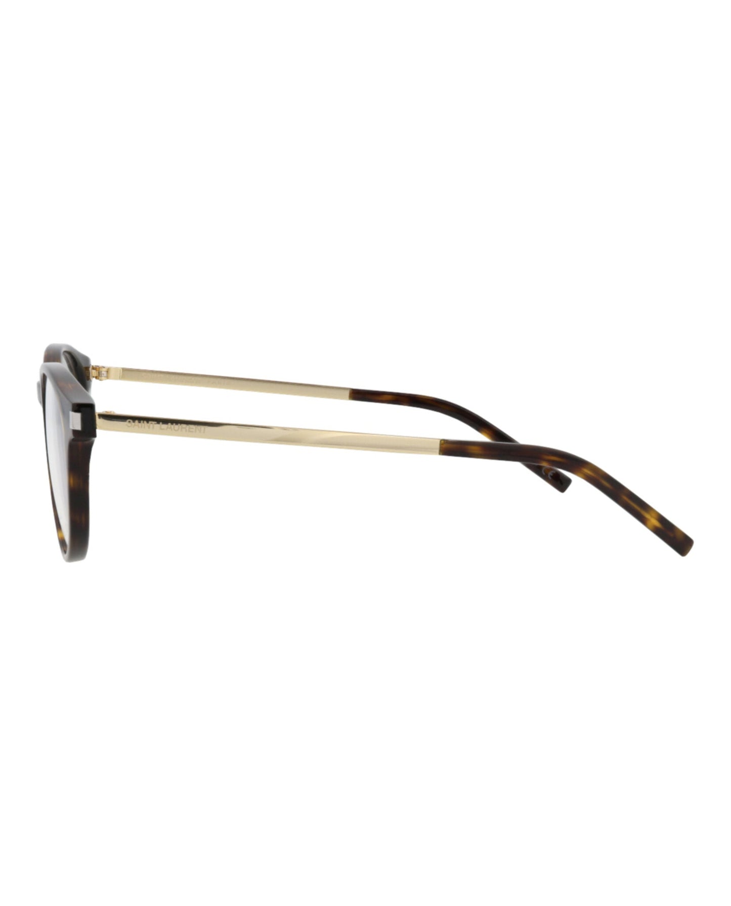 Saint Laurent Unisex Round/Oval Havana Gold Transparent Fashion Designer Eyewear
