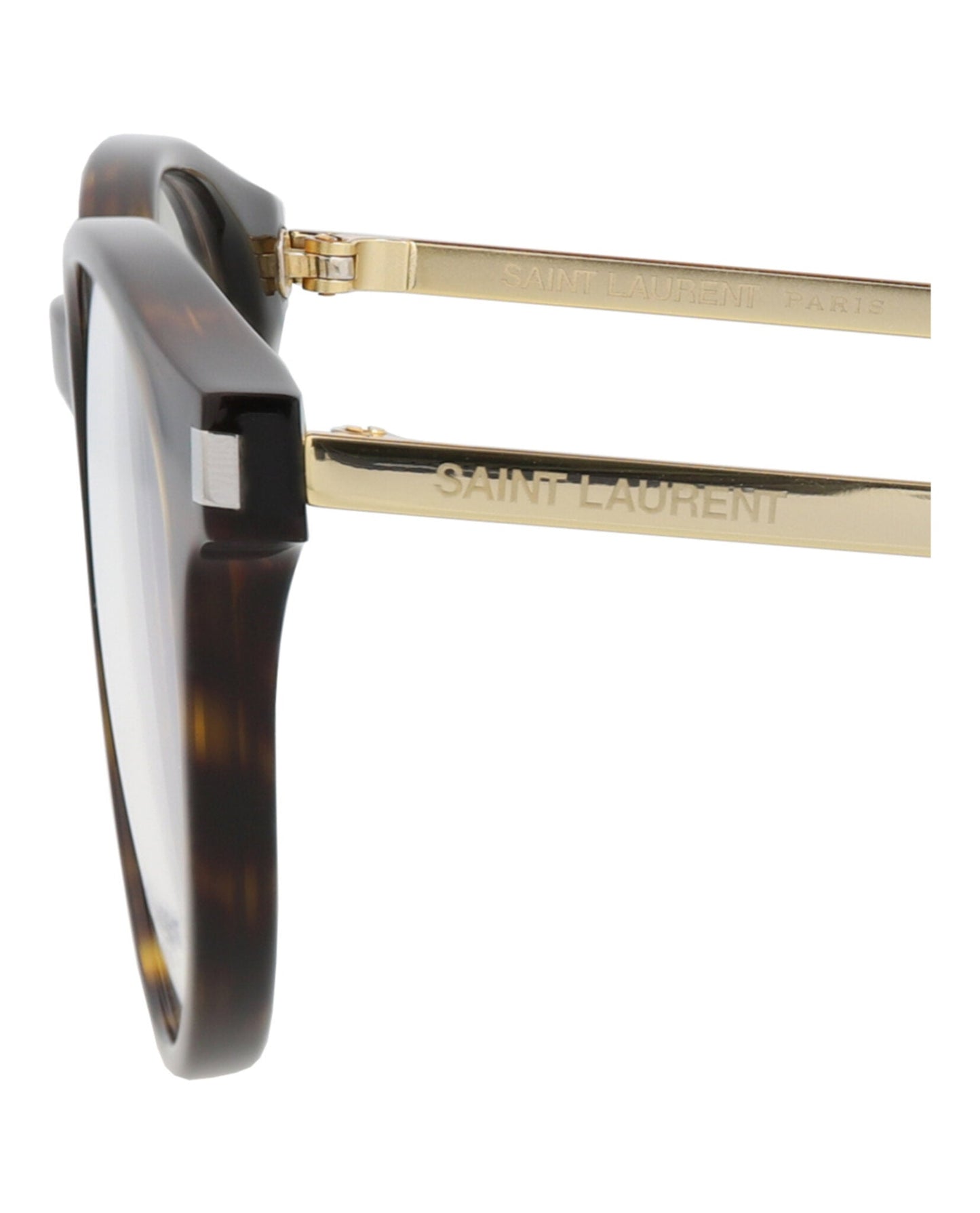 Saint Laurent Unisex Round/Oval Havana Gold Transparent Fashion Designer Eyewear