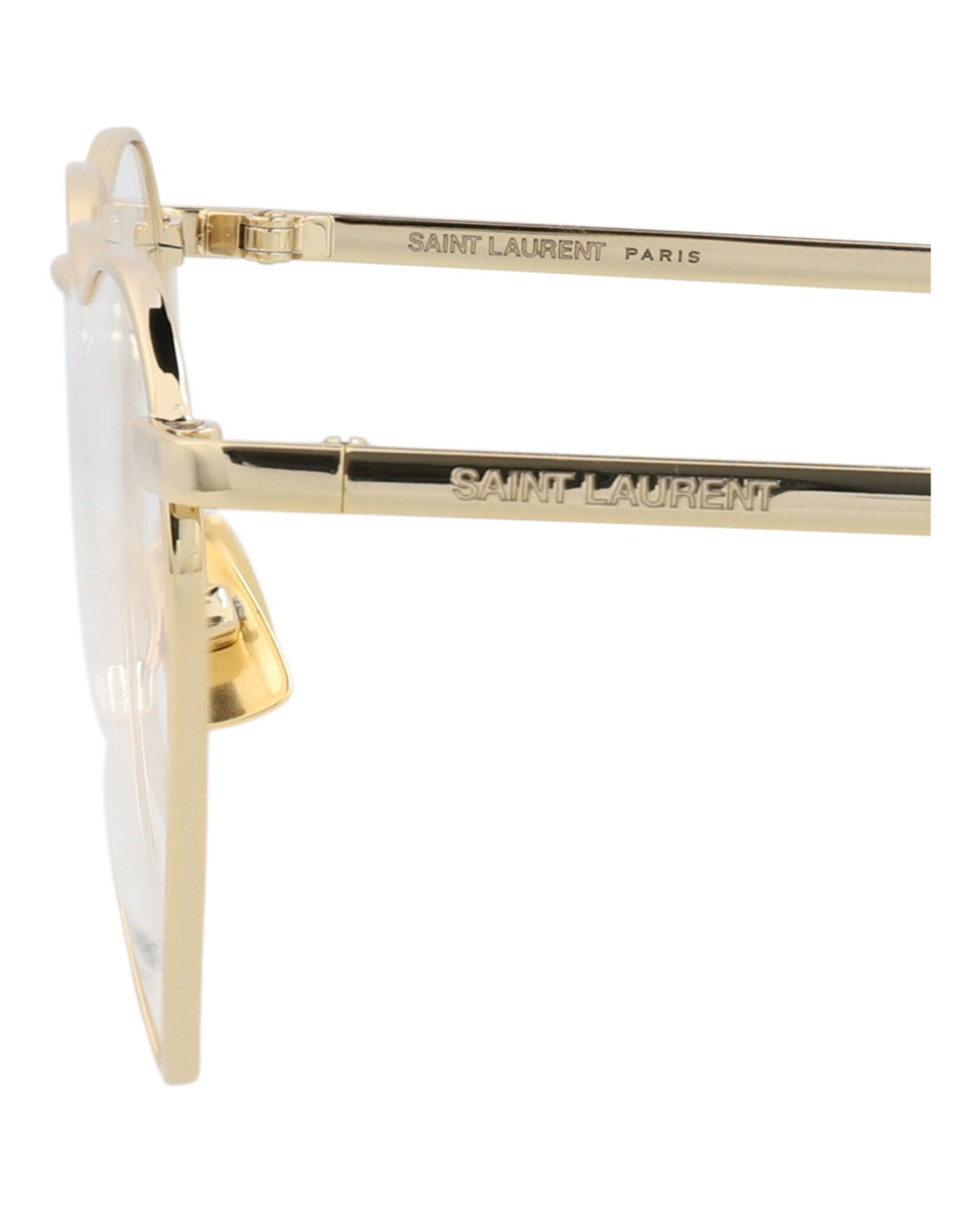 Saint Laurent Womens Cat Eye Gold Gold Transparent Fashion Designer Eyewear