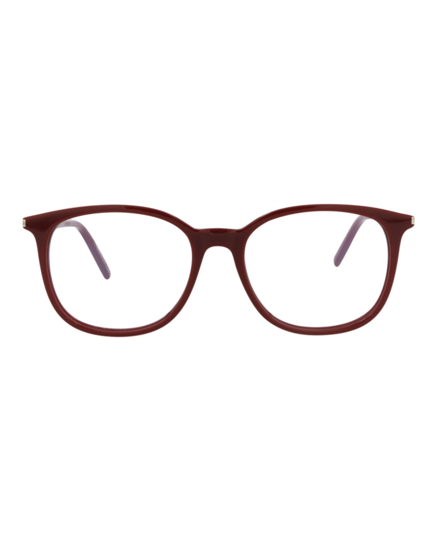Saint Laurent Womens Round/Oval Burgundy Burgundy Transparent Fashion Designer Eyewear