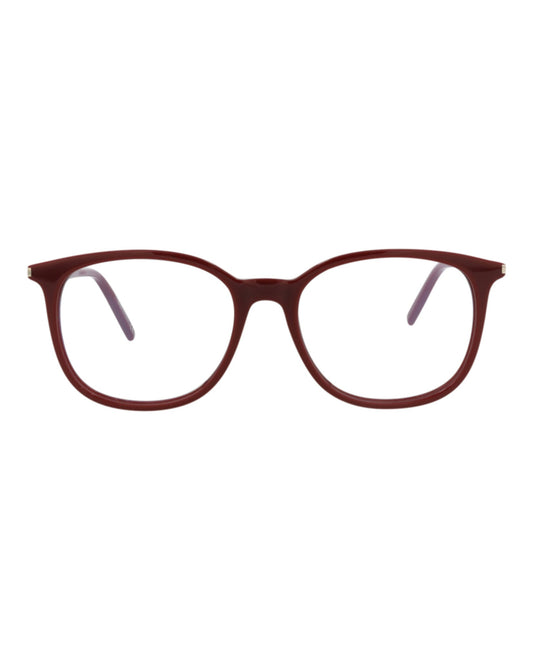 Saint Laurent Womens Round/Oval Burgundy Burgundy Transparent Fashion Designer Eyewear