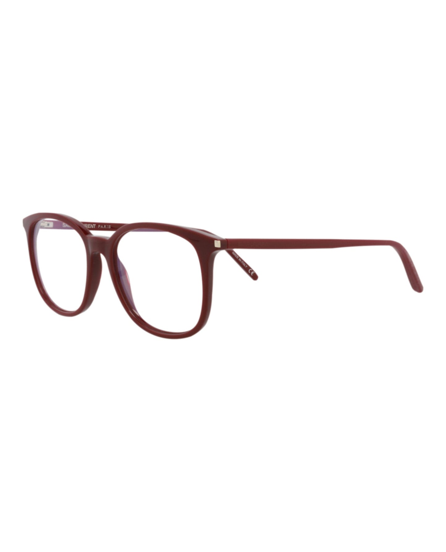 Saint Laurent Womens Round/Oval Burgundy Burgundy Transparent Fashion Designer Eyewear