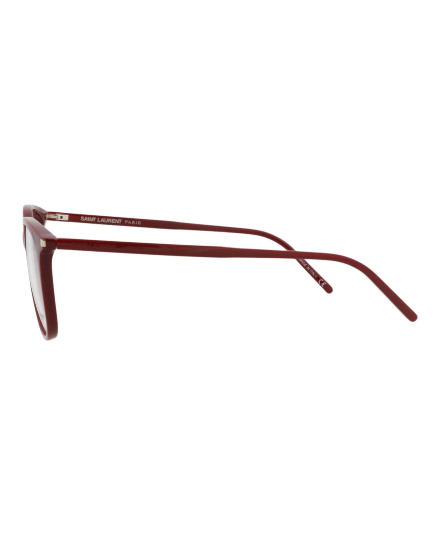 Saint Laurent Womens Round/Oval Burgundy Burgundy Transparent Fashion Designer Eyewear